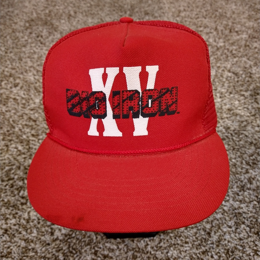 Vintage 1995 Big Iron XV Mesh Snapback Farm Show Hat Otto Cap